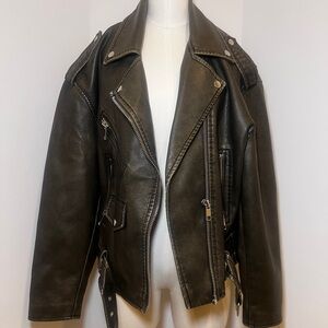 Mango Black Leather Jacket